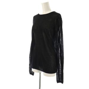 Plage Co/Ny Sheer クルーネックプルオーバー ニット カットソー 黒 ブラック /AT OS