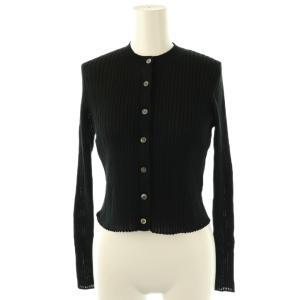 CO/NY FINE TWIST RIB CARDIGAN ニットカーディガン 38 ブラック /DF