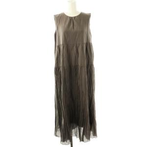 23SS コットンシルクローンティアード ワンピース 38 チャコールグレー /ES OS