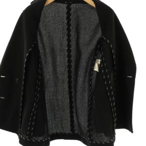 ANAYI コットンメッシュダブルジャケット テーラード 薄手 38 ブラック /DO OS