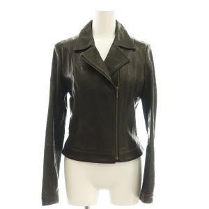 シープスキン ライダースジャケット 36 ダークブラウン /CX OS