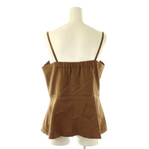 ANAYI 24SS ストレッチツイルタックキャミブラウス ハイウエストパンツ セットアップ 38 茶 ブラウン /SS