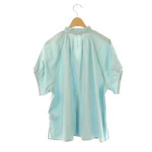 BALLSEY プロセスドコットン ネックフリルブラウス 半袖 36 水色 /AT OS