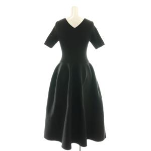 JUSGLITTY 24SS レディフォルムニットワンピース ミモレ ロング 半袖 1 黒 ブラック /AT OS