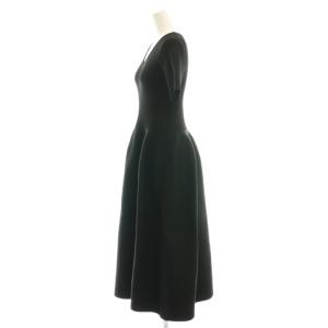 JUSGLITTY 24SS レディフォルムニットワンピース ミモレ ロング 半袖 1 黒 ブラック /AT OS