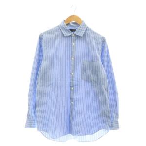 ストライプ 長袖シャツ サックスブルー 白 ホワイト /SS OS