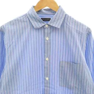 COMME des GARCONS ストライプ 長袖シャツ サックスブルー 白 ホワイト /SS OS