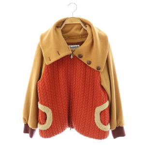 ニットジャケット フリース 40 茶 ブラウン オレンジ /AT OS