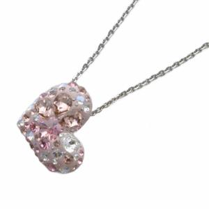 ネックレス ペンダント ハートモチーフ クリスタル シルバー色 /YO16