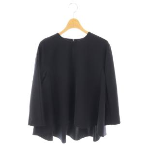 ドライダブルクロス クルーネックプルオーバー ブラウス 長袖 34 ネイビー /DF OS