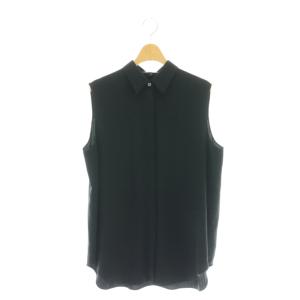 24SS POWDER CREPE OS SLEEVLESS ブラウス ノースリーブ S ブラック /HK