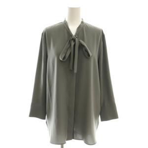 23AW Prime GGT Tie Blouse ブラウス 長袖 ボウタイ S グレー /AT OS