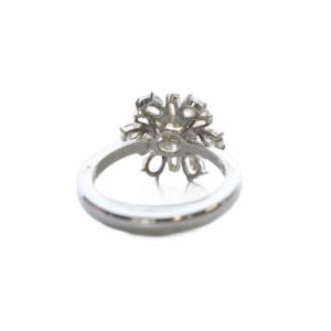 SWAROVSKI gema ミックスカット フラワー リング 指輪 50-55 9号-13号 シルバー色 /YO18