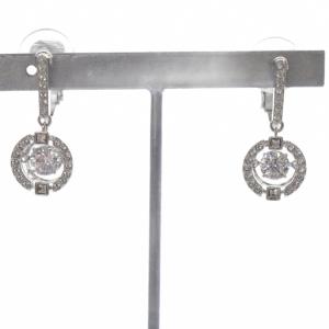 ミックスカット クリップ イヤリング シルバー色 /YO19