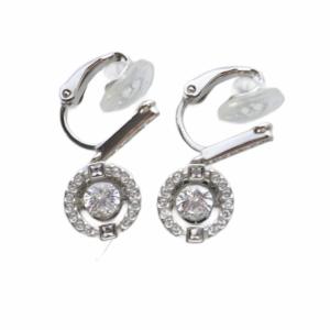 SWAROVSKI ミックスカット クリップ イヤリング シルバー色 /YO19