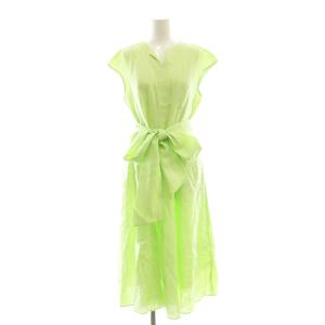 ノースリーブワンピース ロング リネン 1 黄緑 イエローグリーン /SS OS