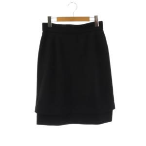 レイヤード スカート ミモレ ロング フレア 40 黒 /NR OS