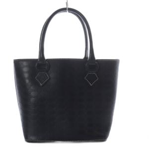 トートバッグ オーブ型押し レザー ブラック