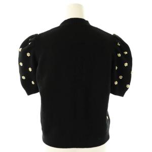 SEVEN TEN by MIHO KAWAHITO デイジービーズニット セーター 半袖 S ブラック /DF OS