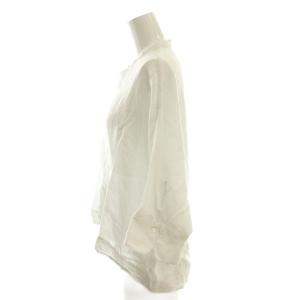 MACPHEE 24SS リネンシャーティング クロップドシャツ 五分袖 バンドカラー 36 白 ホワイト 12-01-42-01431