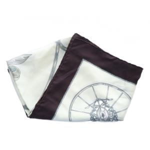 TOMORROWLAND ビットプリントスカーフ シルク ワインレッド 白 ホワイト ネイビー 33-04-43-04501 /RI