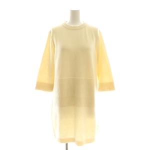 カシミヤクルーネックニットワンピース 38 オフホワイト