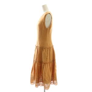 FOXEY BOUTIQUE ドレス ガーデニア ワンピース 40 オレンジブラウン