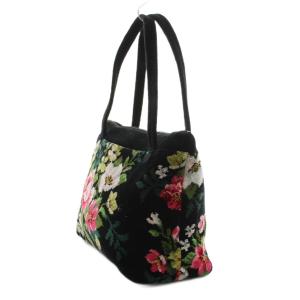 FEILER フラワー柄トートバッグ ハンド マルチカラー 黒 ブラック ピンク /SS OS SH