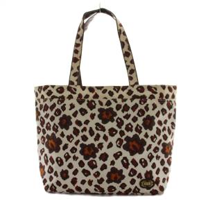 トートバッグ ハンド レオパード アイボリー 茶 ブラウン /SS OS SH