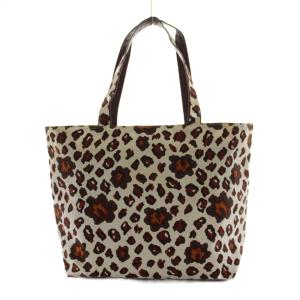FEILER トートバッグ ハンド レオパード アイボリー 茶 ブラウン /SS OS SH