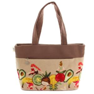 FEILER トートバッグ ハンド ヨガガール マルチカラー 茶 ブラウン ベージュ /SS OS SH