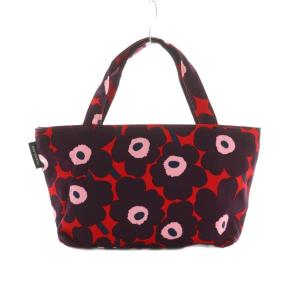 marimekko ウニッコ ハンドバッグ キャンバス 花柄 赤 紫 /MI OS SH