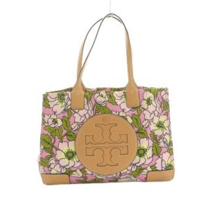 ella printed tote トートバッグ 花柄 プリント ロゴ ピンク ベージュ /MI OS