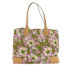 TORY BURCH ella printed tote トートバッグ 花柄 プリント ロゴ ピンク ベージュ /MI OS