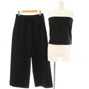24AW セットアップ ジョーゼットジャージーSET ベアトップ ワイドパンツ 0 ブラック /DO OS