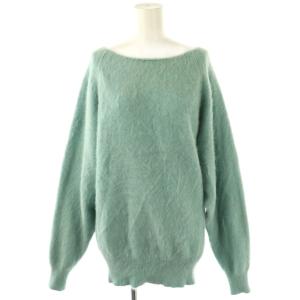 22AW フォックスカシミヤ ボートネックプルオーバー ニット セーター 長袖 ライトブルー /DF OS