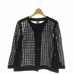 エンブロイダリーチュール ノーカラーシースルージャケット 10 ブラック /DF OS