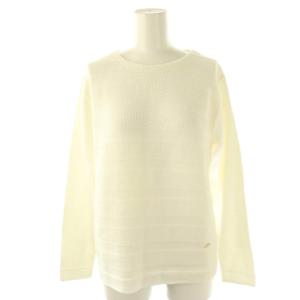 カノコボーダー コットンニット セーター 長袖 8 ホワイト /DF OS