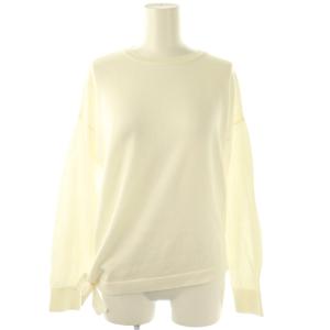 ハイゲージコットンニット セーター 裾リボン 10 オフホワイト /ES OS