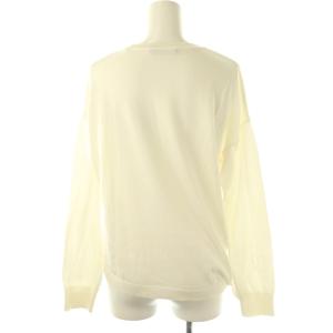 Aquascutum ハイゲージコットンニット セーター 裾リボン 10 オフホワイト /ES OS