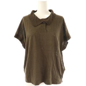 リネンポロシャツ カットソー 2 ダークブラウン /ES OS