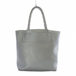 チェスタ トートバッグ ハンドバッグ レザー シルバー色 /YO28