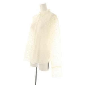 IENA 25SS ラッセルレースシャツ 長袖 F アイボリー /DO OS