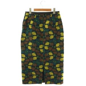 TOMORROWLAND collection カットフラワージャカード タイトスカート 36 ネイビー マルチカラー /ES OS