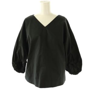 Vネック ボリュームスリーブ ブラウス 38 ブラック /ES OS