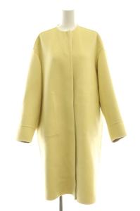 STRASBURGO ノーカラー リバーシブル コート 36 イエロー グレー