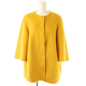 ウールノーカラーショートコート アウター 38 イエロー /DO OS