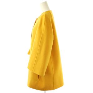 Drawer ウールノーカラーショートコート アウター 38 イエロー /DO OS