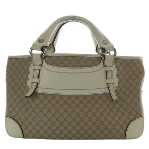 マカダム柄 ブギーバッグ キャンバス ベージュ ホワイト /YO9 OH