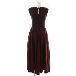 23AW 前後2WAYタフタドッキングワンピース リブニット 2 ボルドー /CX OS